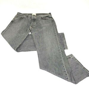 Levis 501 Mens Jeans Red Tab Button Fly Gray